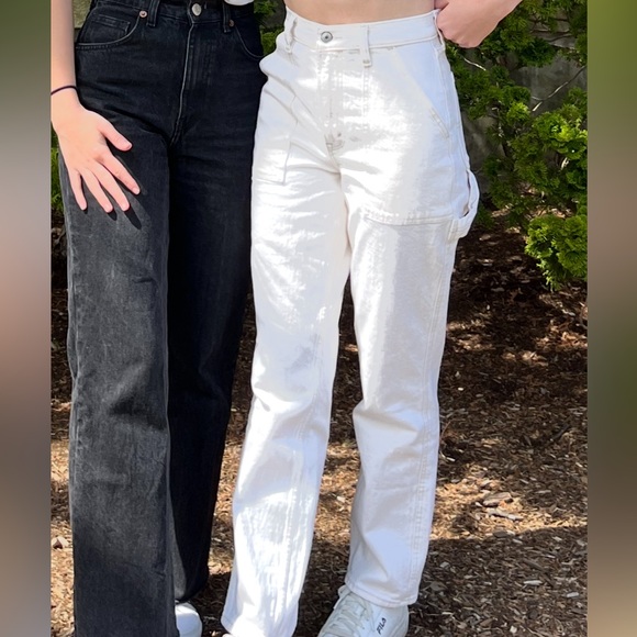 A&F Cream Carpenter Jeans - Picture 2 of 7